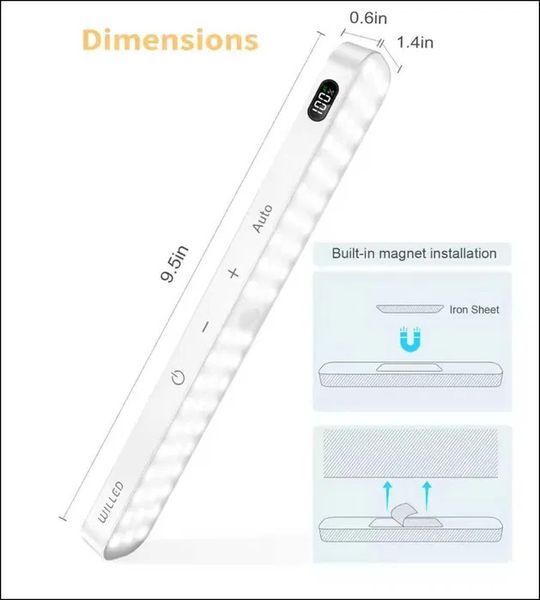 Акумуляторний LED світильник з датчиком руху USB LED-MOTION-RECHARGE фото